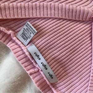 Light Pink Ribbed Knit Sweater